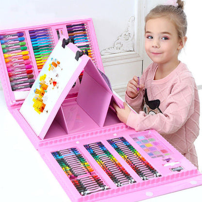 Set Arte Maleta 208 Piezas Azul y rosado