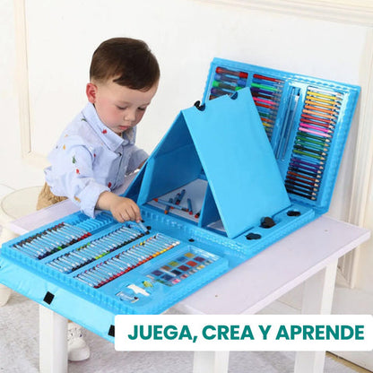 Set Arte Maleta 208 Piezas Azul y rosado