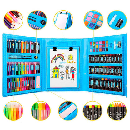 Set Arte Maleta 208 Piezas Azul y rosado