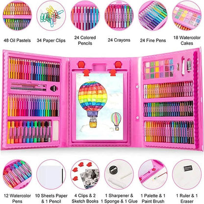 Set Arte Maleta 208 Piezas Azul y rosado
