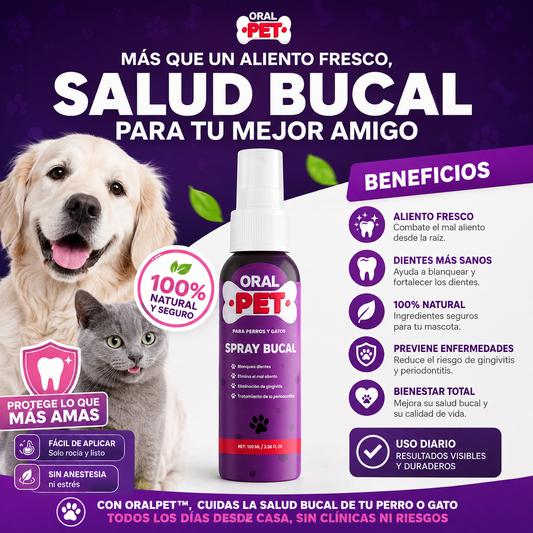 Oral Pet Spray Bucal Limpiador para mascotas
