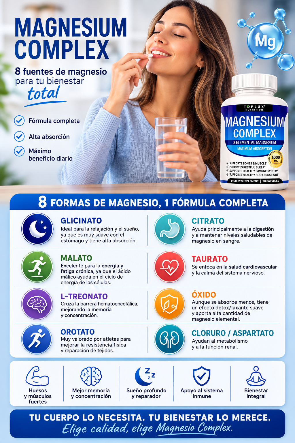MAGNESIO COMPLEX  8 ELEMENTOS 1000 MG